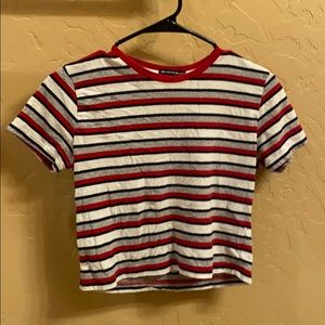 Brandy Melville Red Stripped Short Sleeve Top